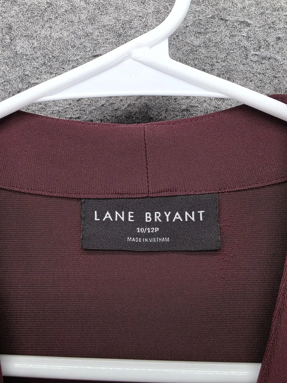 Lane Bryant Dress Womens 10/12P Red Wrap Maxi Hi-Low V-Neck 3/4 Sleeve Jersey